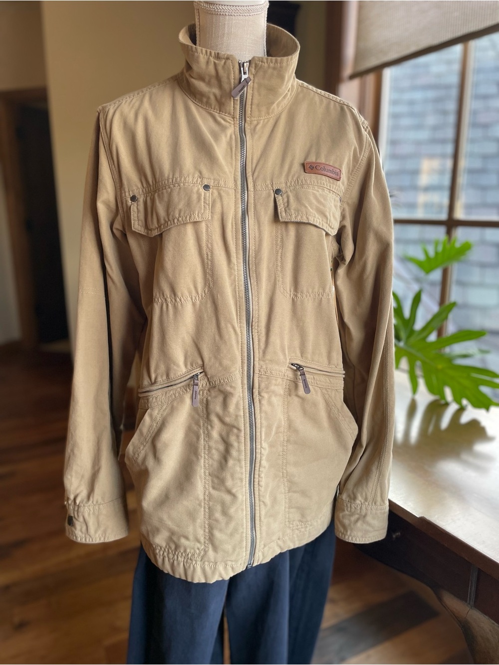 Columbia Badger Ridge Utility Field Jacket Khaki Cotton Canvas size S